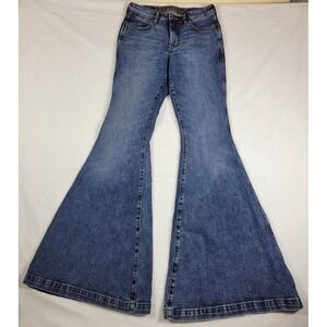 Wrangler Women's Denim Wide-Leg Flare Jeans - Medium Blue Wash